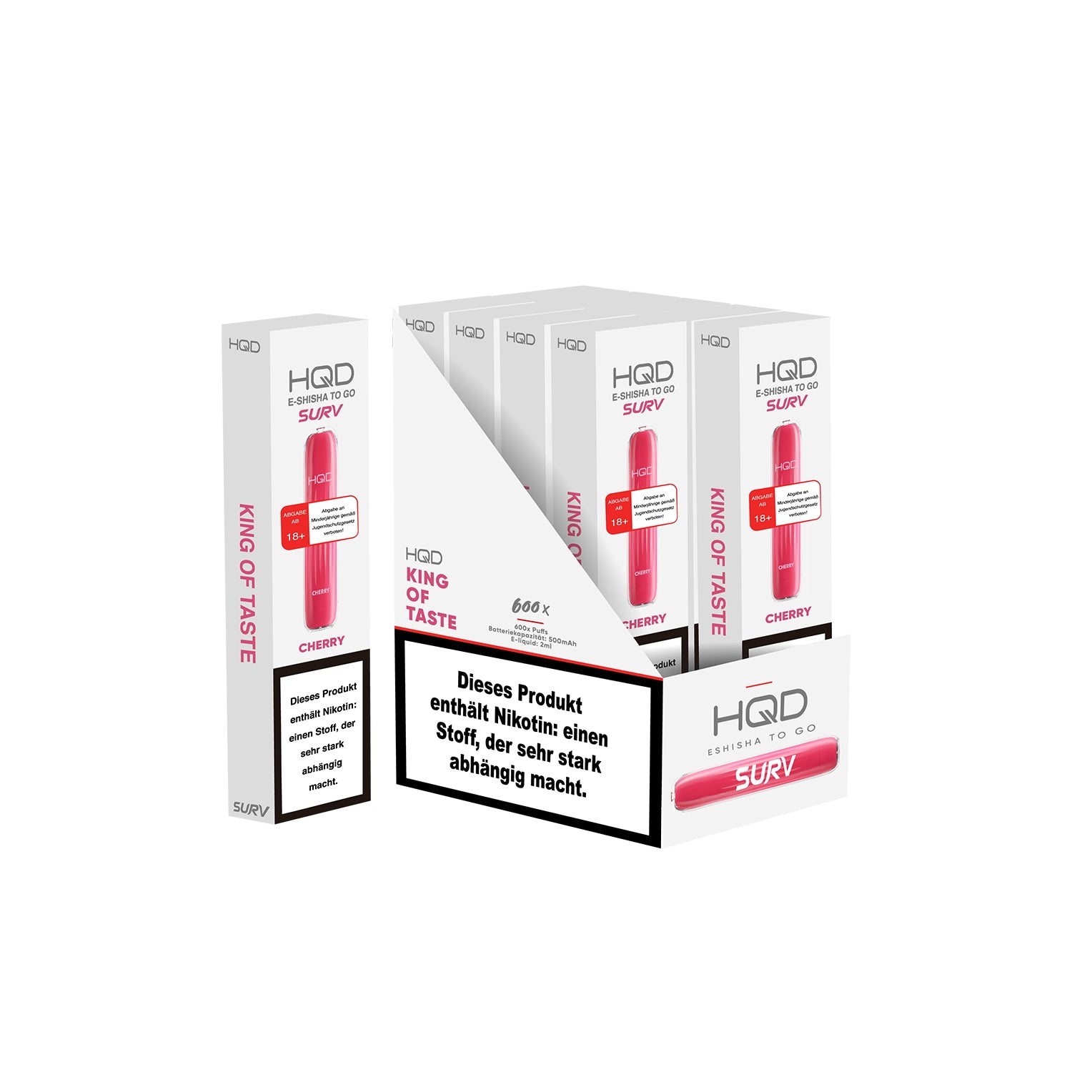 E-Zigarette HQD Surv CHERRY 18mg Nikotin 600