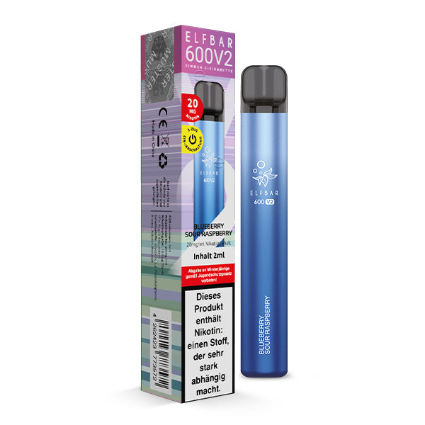 E-Zigarette Elf Bar V2 Blueberry Sour Raspberry 20mg Nikotin 600