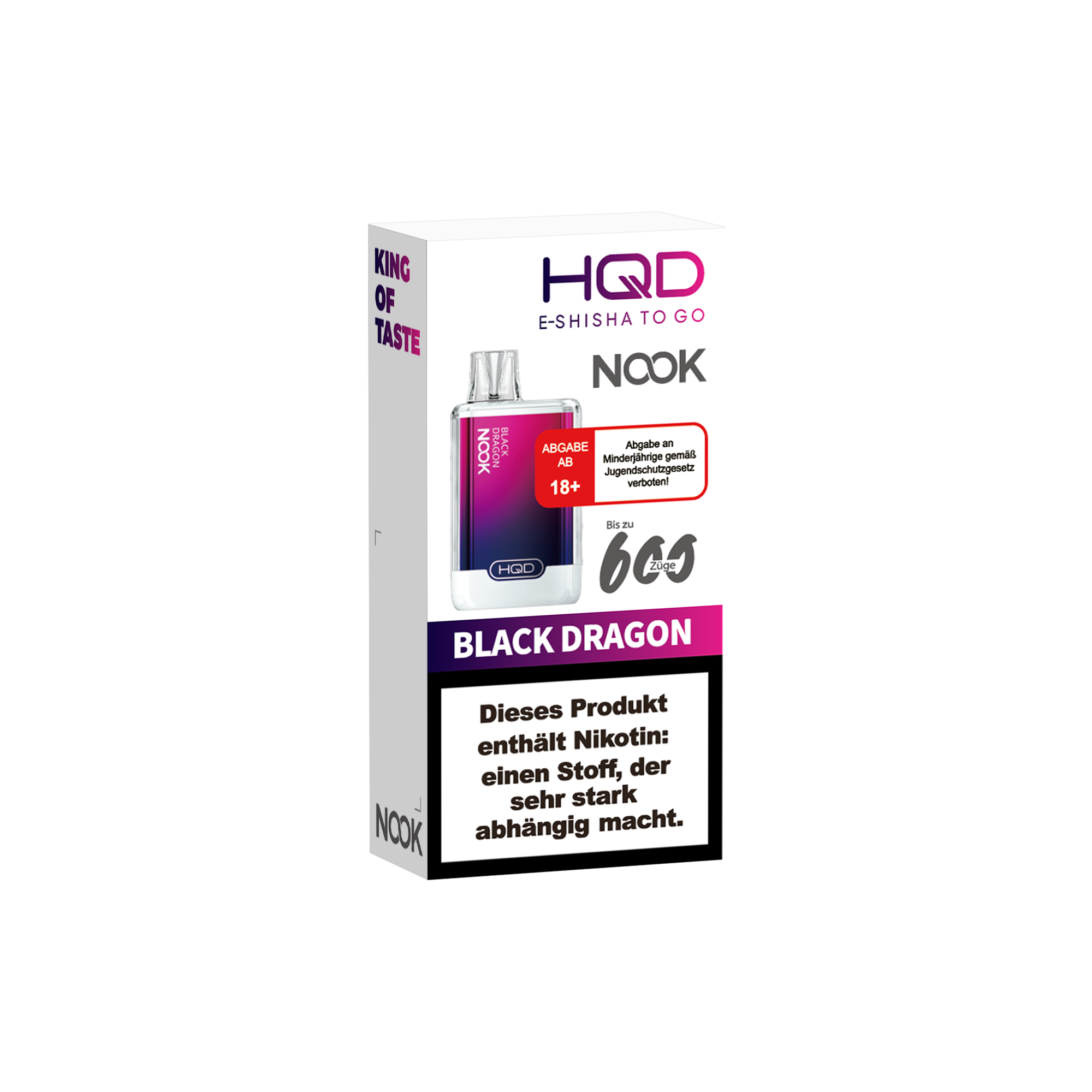 E-Zigarette HQD Nook BLACK DRAGON 18mg Nikotin 600