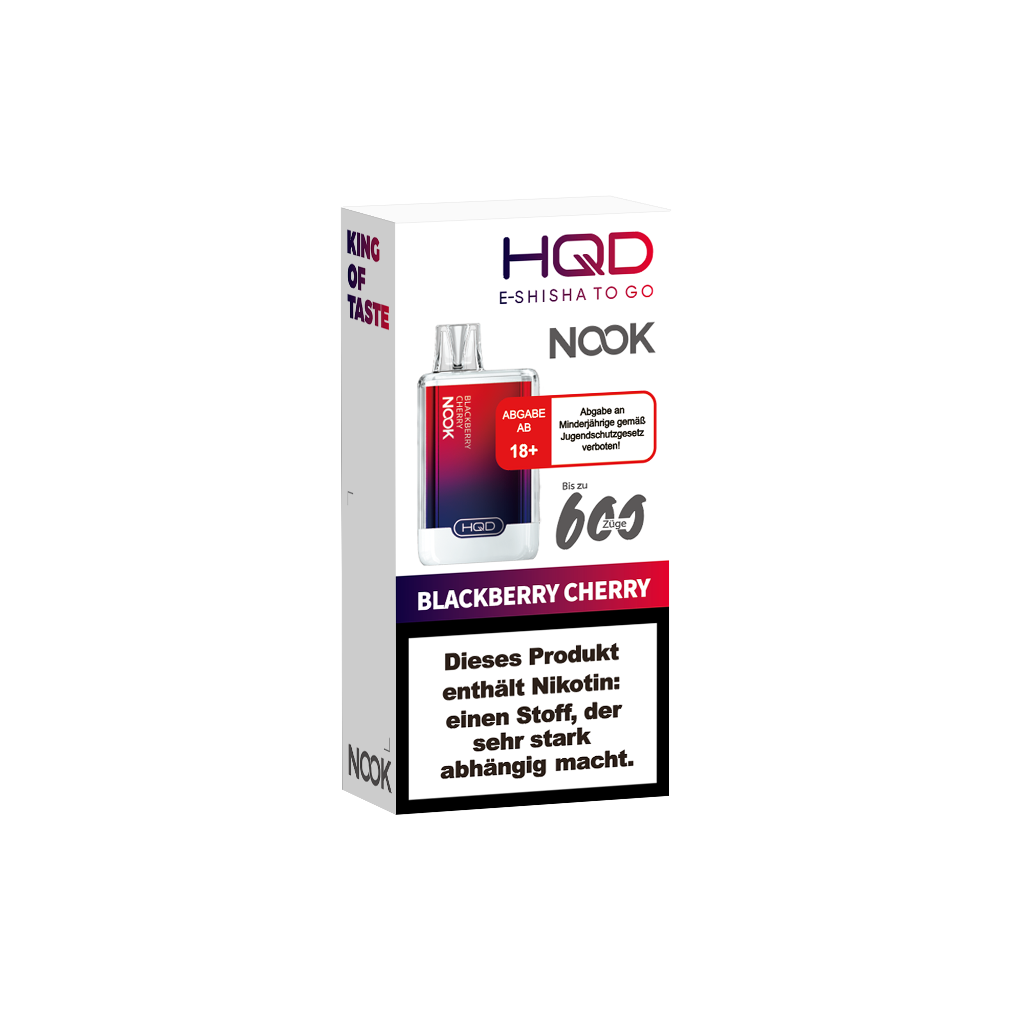 E-Zigarette HQD Nook BLACKBERRY CHERRY 18mg Nikotin 600