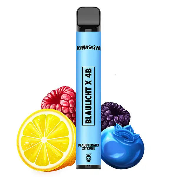 E-Zigarette Al Massiva Blaulicht x 4B (Blaubeermix Zitrone) 20mg Nikotin 600