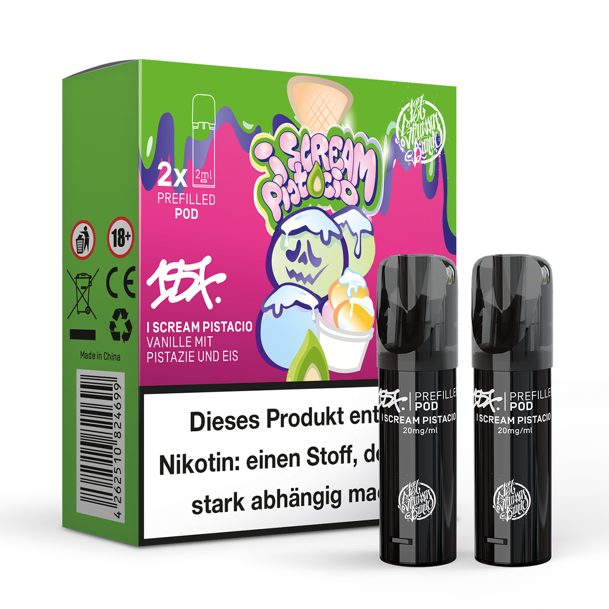 187 Prefilled Pod 2er Pack 20mg Nikotin I Scream Pistacio