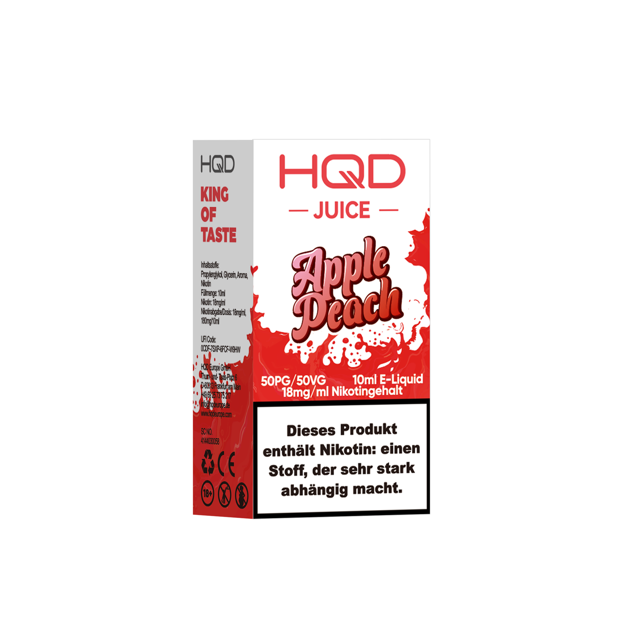 HQD Juice Apple Peach 10ml Liquid 18mg Nikotin