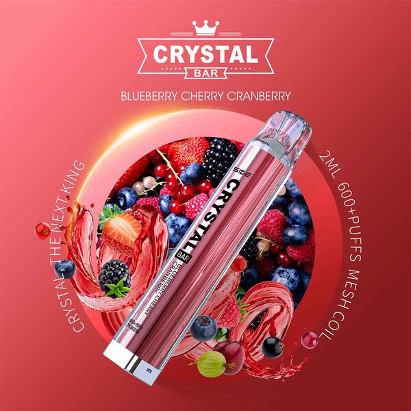 E-Zigarette Crystal Bar 600 Blueberry Cherry Cranberry 20mg Nikotin
