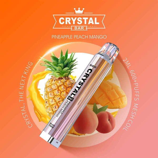 E-Zigarette Crystal Bar 600 Pineapple Peach Mango 20mg Nikotin