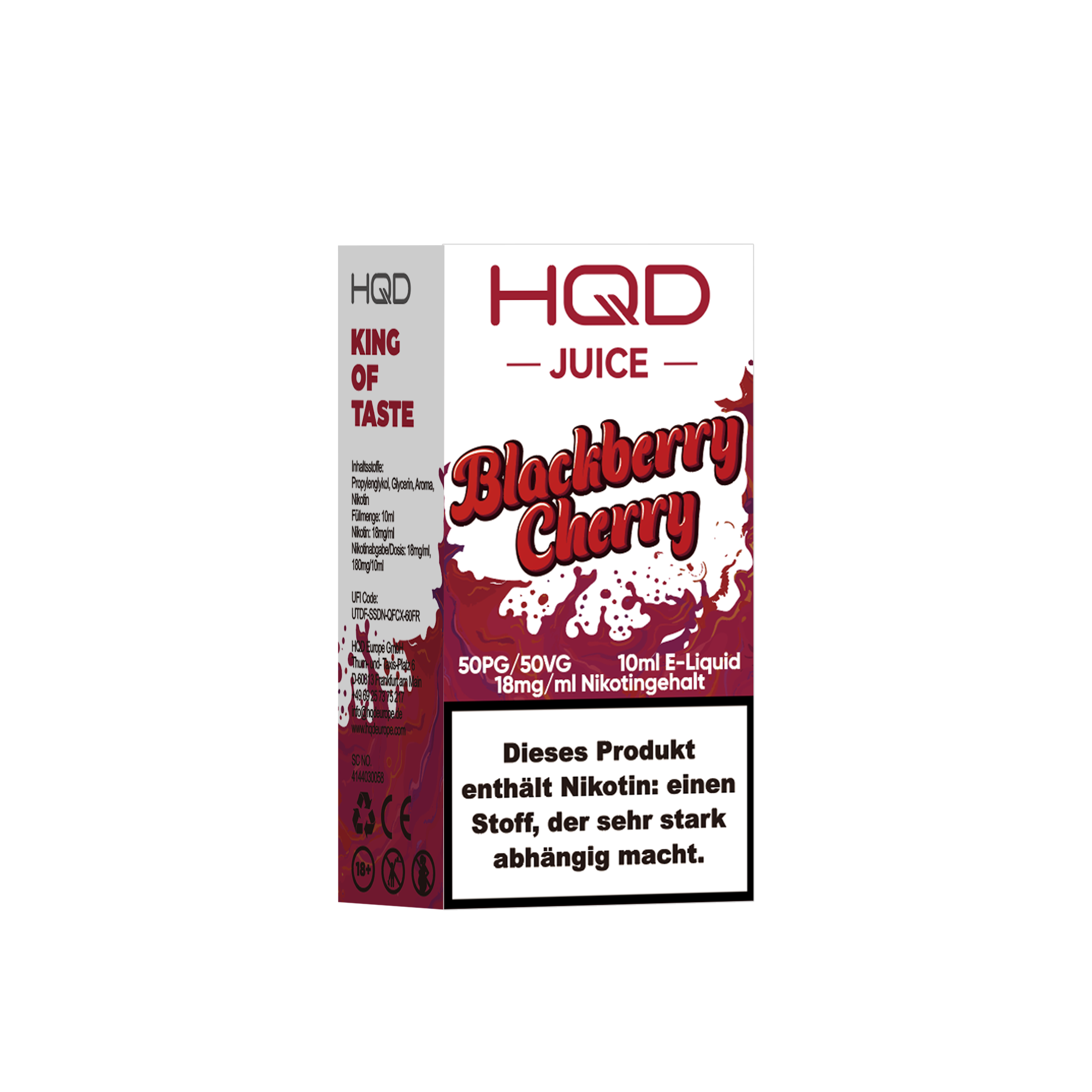 HQD Juice Blackberry Cherry 10ml Liquid 18mg Nikotin