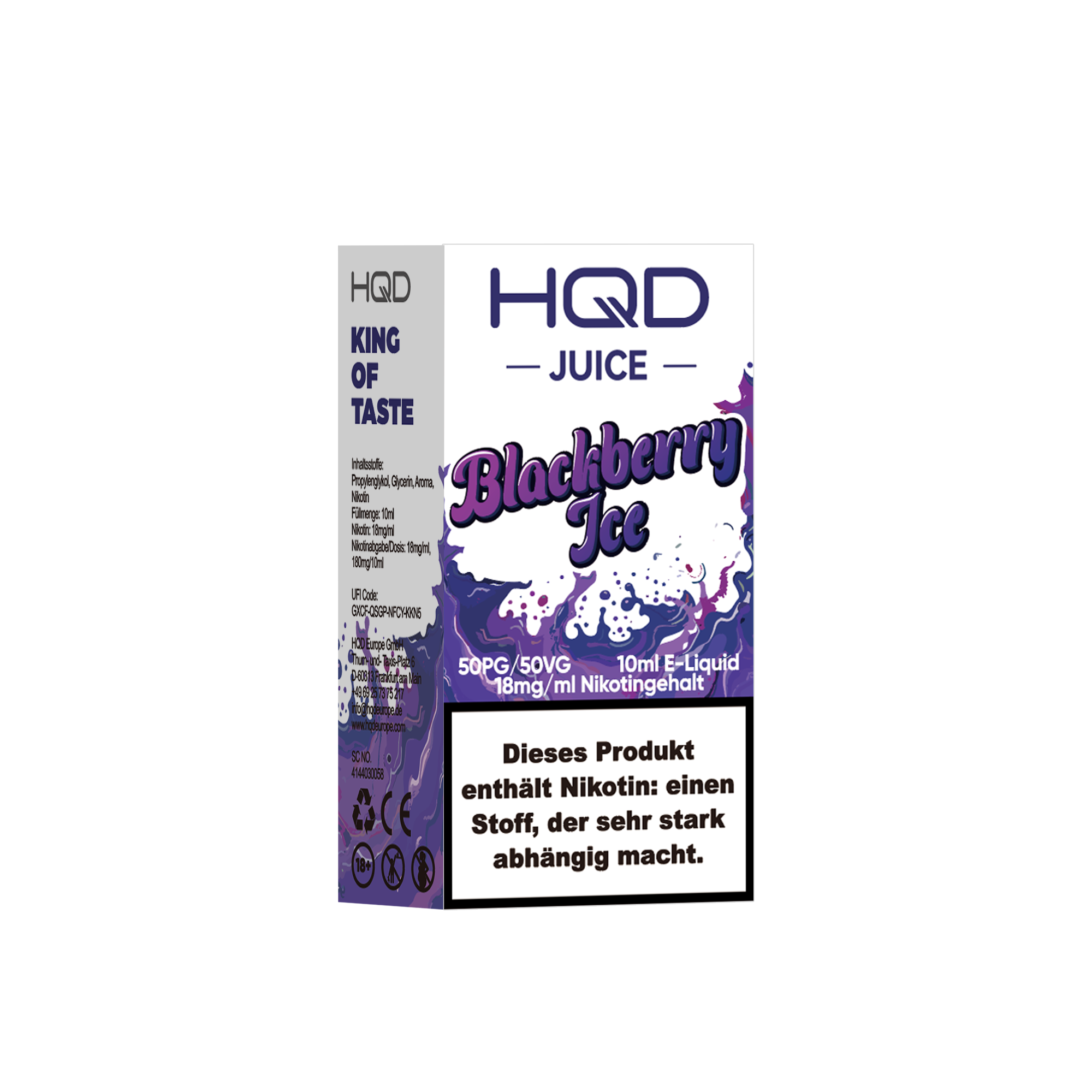 HQD Juice Blackberry Ice 10ml Liquid 18mg Nikotin