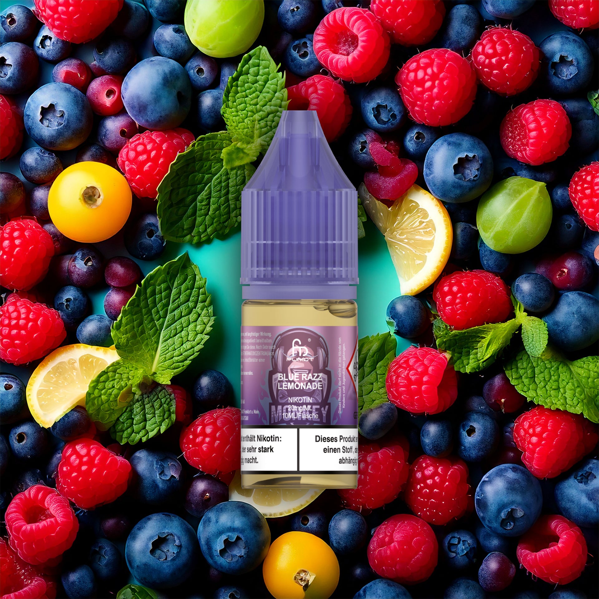 RandM 10ml Liquid 20mg Nikotin Blue Razz Lemonade
