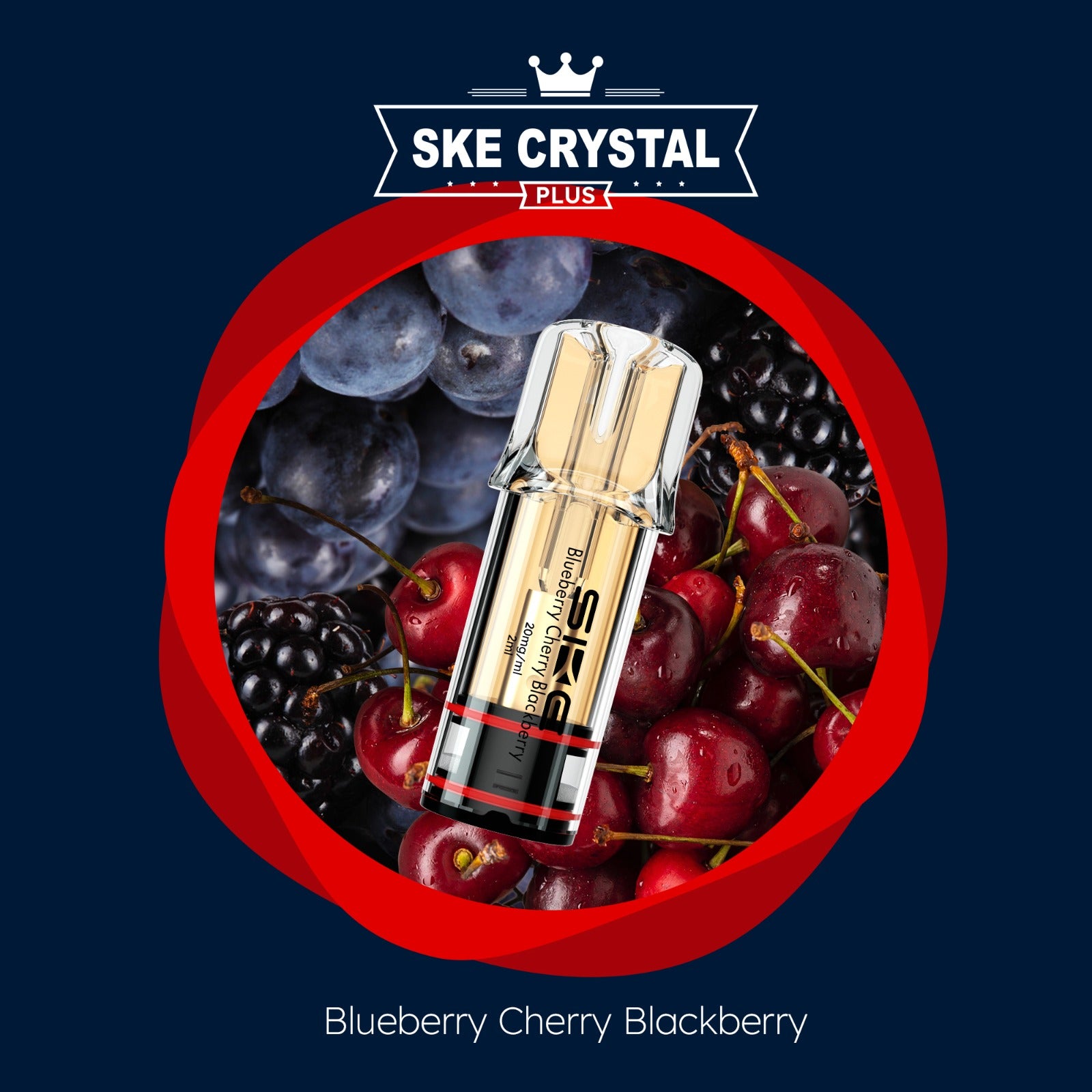 SKE Crystal PLUS Pod Blueberry Cherry Blackberry 20mg Nikotin 600