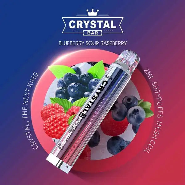 E-Zigarette Crystal Bar 600 Blueberry Sour Raspberry 20mg Nikotin