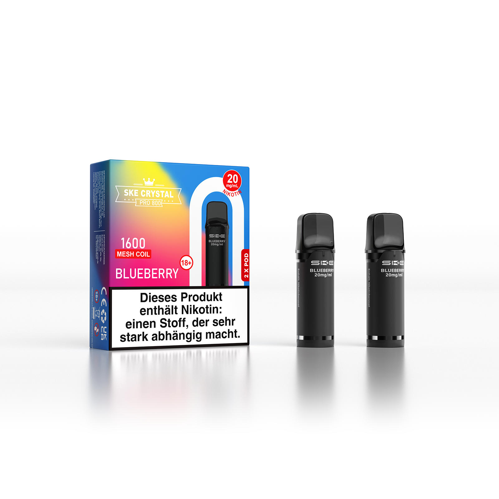 SKE Crystal 800 Pro Pod 2er Pack 20mg Nikotin Blueberry