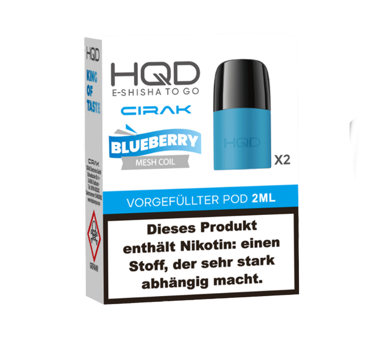 E-Zigarette HQD Cirak Pod Blueberry 18mg Nikotin 600