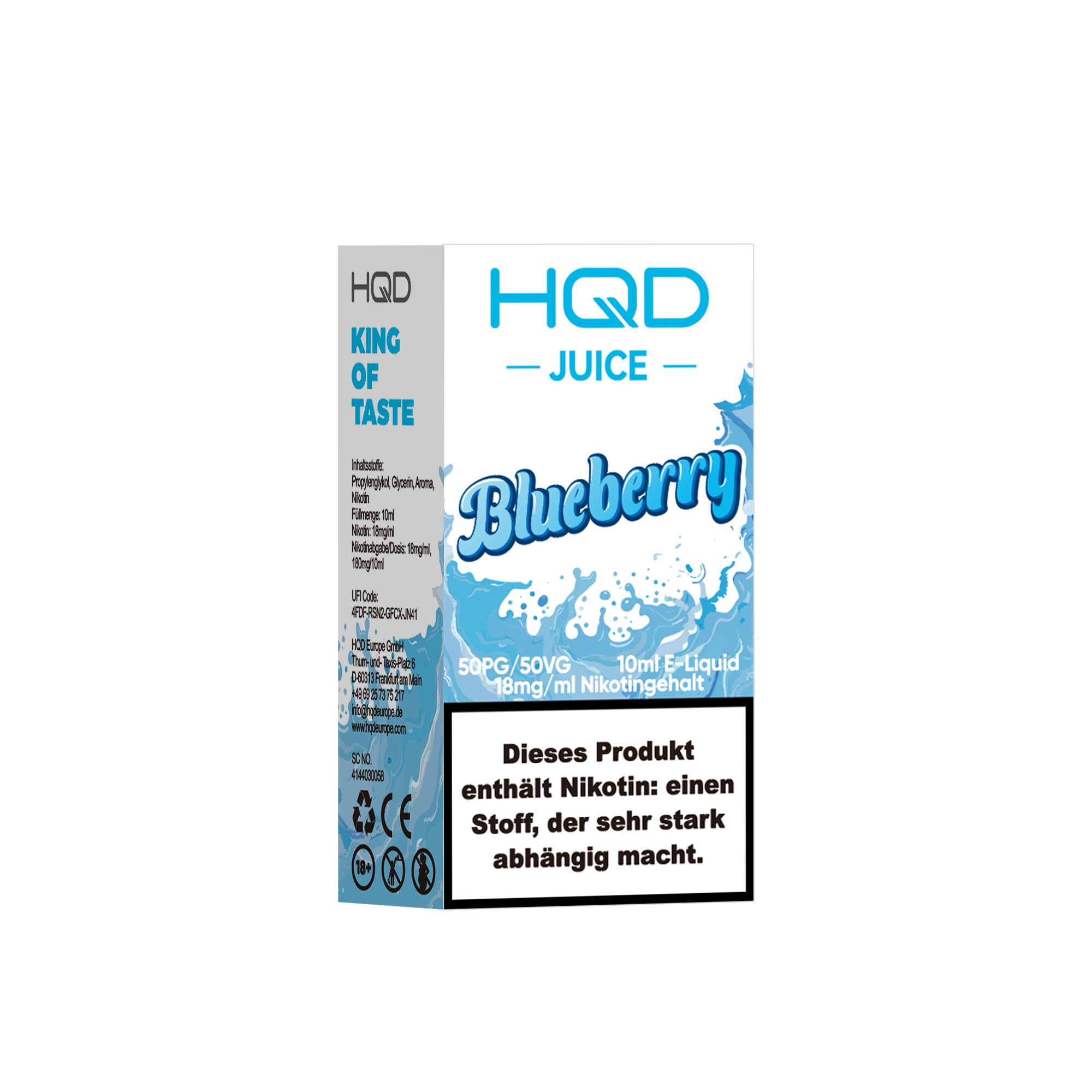 HQD Juice Blueberry 10ml Liquid 18mg Nikotin