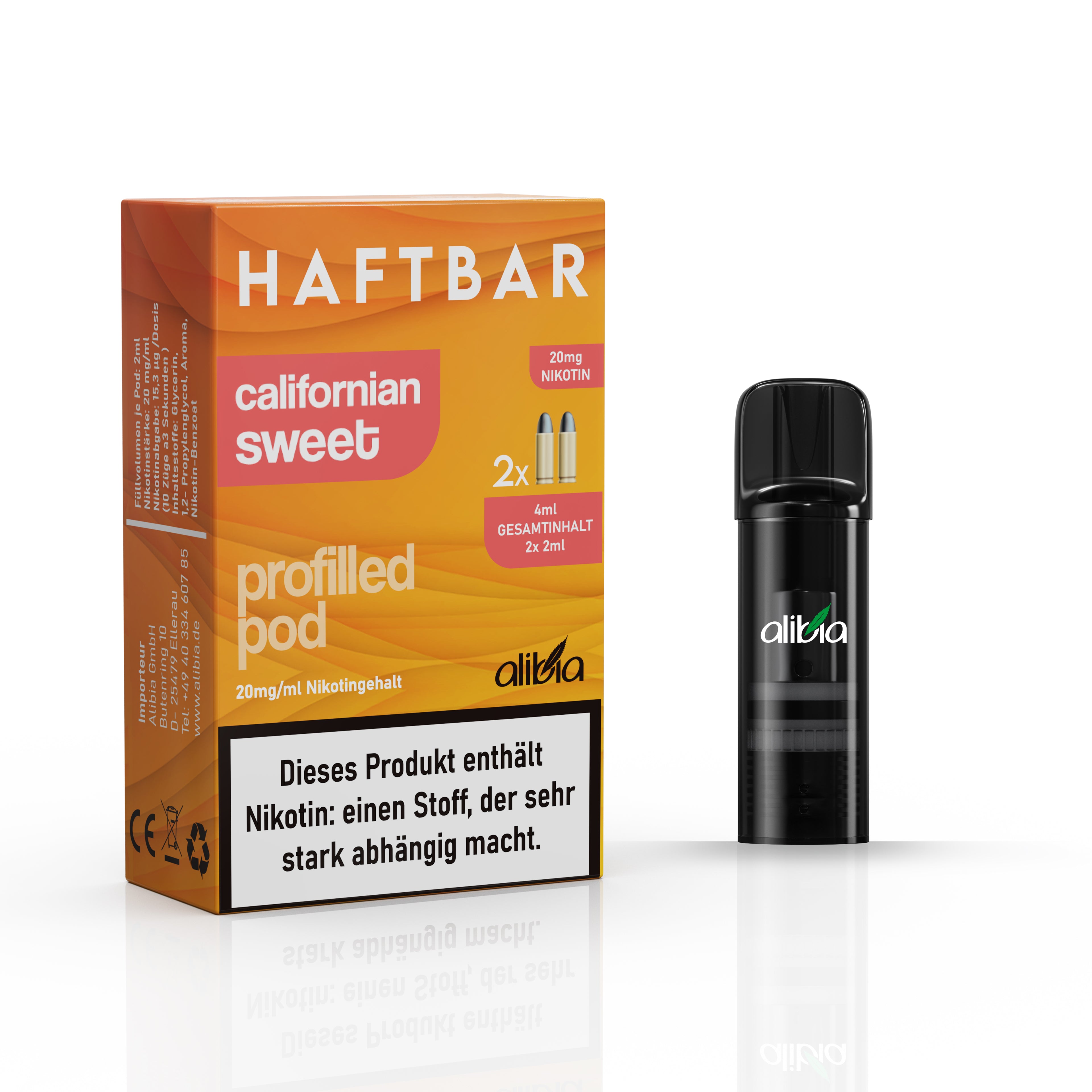 Haftbar 2er Pack Prefilled Pod 20mg Nikotin 600 California Sweet