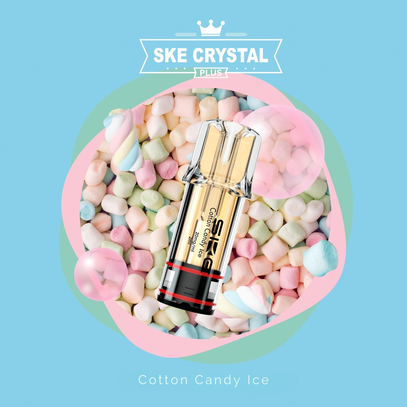 SKE Crystal PLUS Pod Cotton Candy Ice 20mg Nikotin 600