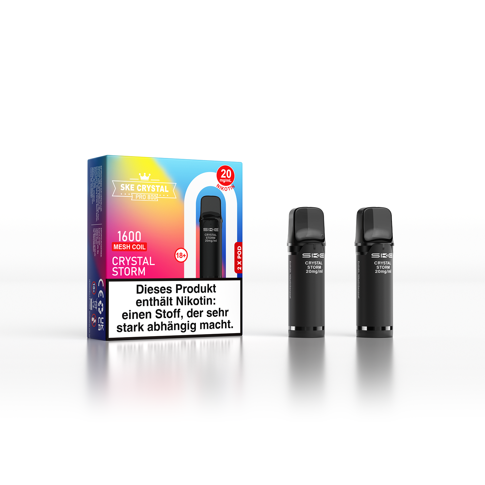 SKE Crystal 800 Pro Pod 2er Pack 20mg Nikotin Crystal Storm