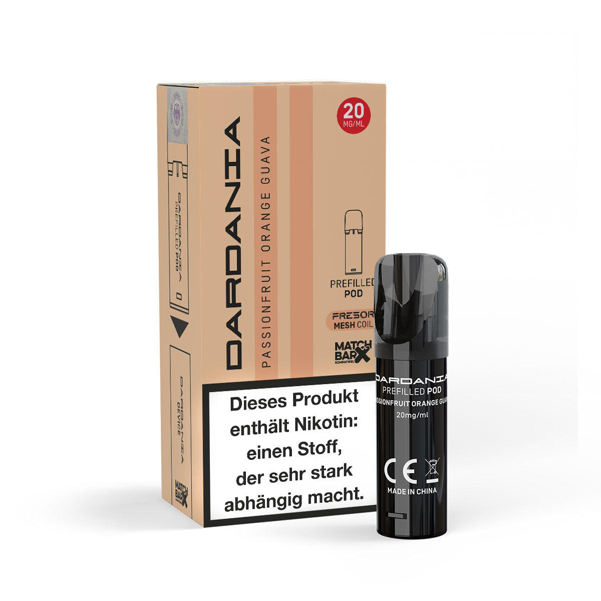 Dardania Prefilled Pod Passionfruit Orange Guava 20mg Nikotin 600