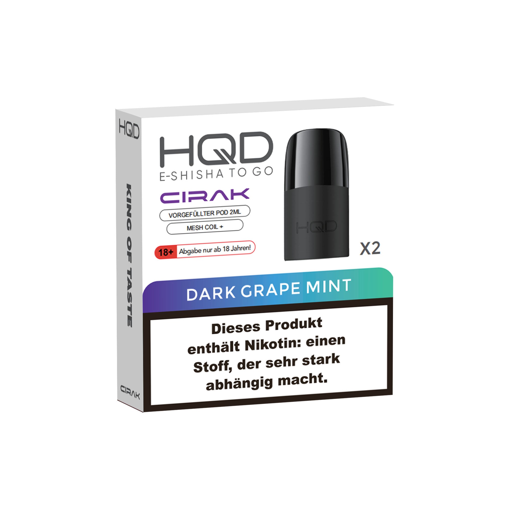 E-Zigarette HQD Cirak Pod Dark Grape Mint 18mg Nikotin 600