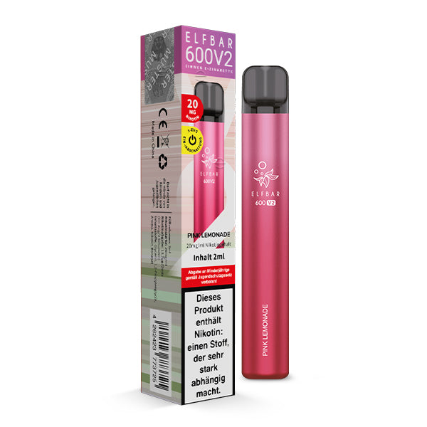 E-Zigarette Elf Bar V2 Pink Lemonade 20mg Nikotin 600