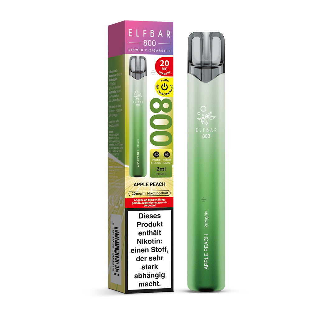 E-Zigarette Elfbar 800 Apple Peach 20mg Nikotin