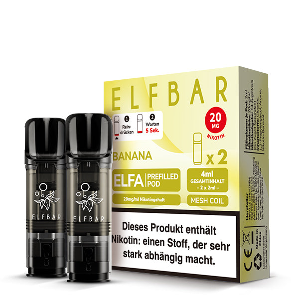Elfbar Prefilled Pod ELFA Banana 20mg Nikotin 600