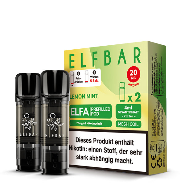 Elfbar Prefilled Pod ELFA Lemon Mint 20mg Nikotin 600