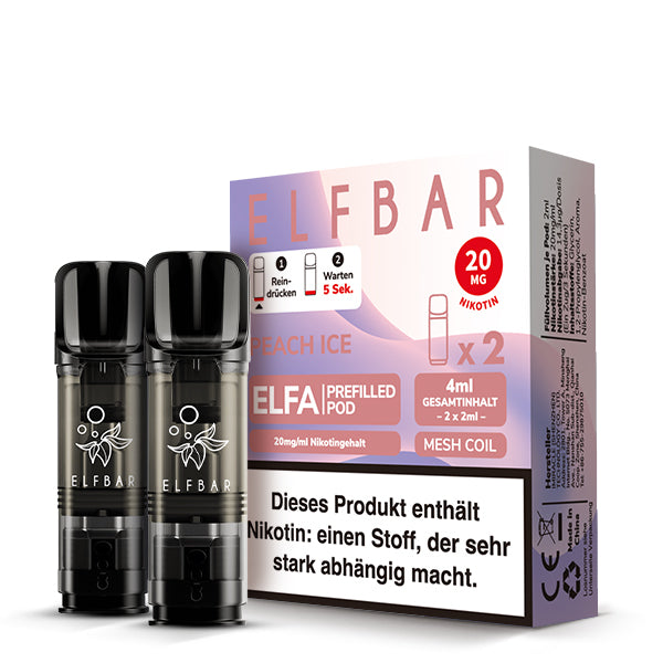 Elfbar Prefilled Pod ELFA Peach Ice 20mg Nikotin 600