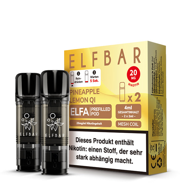 Elfbar Prefilled Pod ELFA Pineapple Lemon QI 20mg Nikotin 600