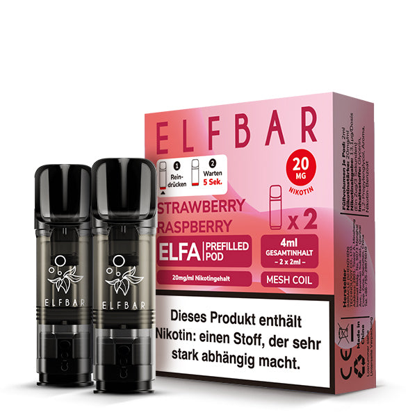 Elfbar Prefilled Pod ELFA Strawberry Raspberry 20mg Nikotin 600
