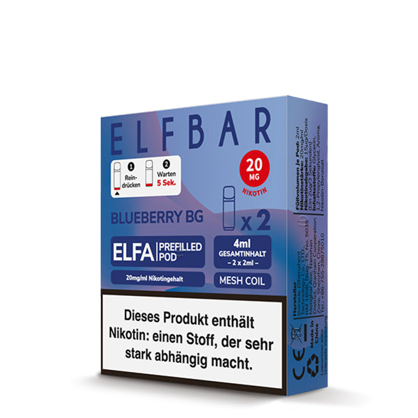 Elf Bar ELFA CP Prefilled Pod Blueberry BG 20mg Nikotin 600