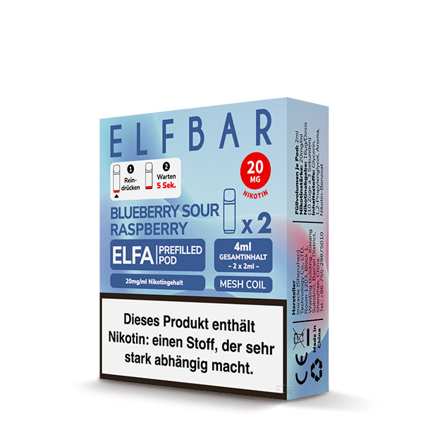 Elf Bar ELFA CP Prefilled Pod Blueberry Sour Raspberry 20mg Nikotin 600