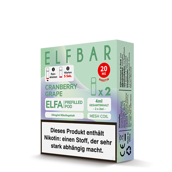 Elf Bar ELFA CP Prefilled Pod Cranberry Grape 20mg Nikotin 600