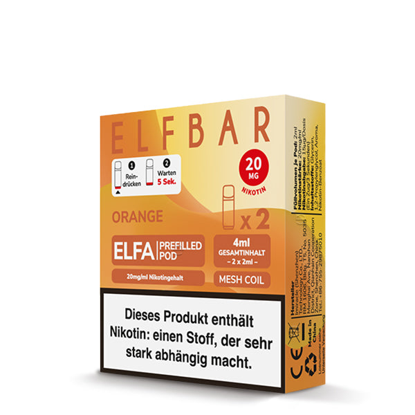 Elf Bar ELFA CP Prefilled Pod Orange 20mg Nikotin 600