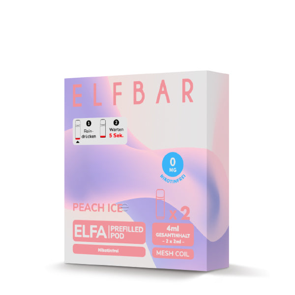 Elf Bar ELFA CP Prefilled Pod Peach Ice 0mg NIKOTINFREI 600