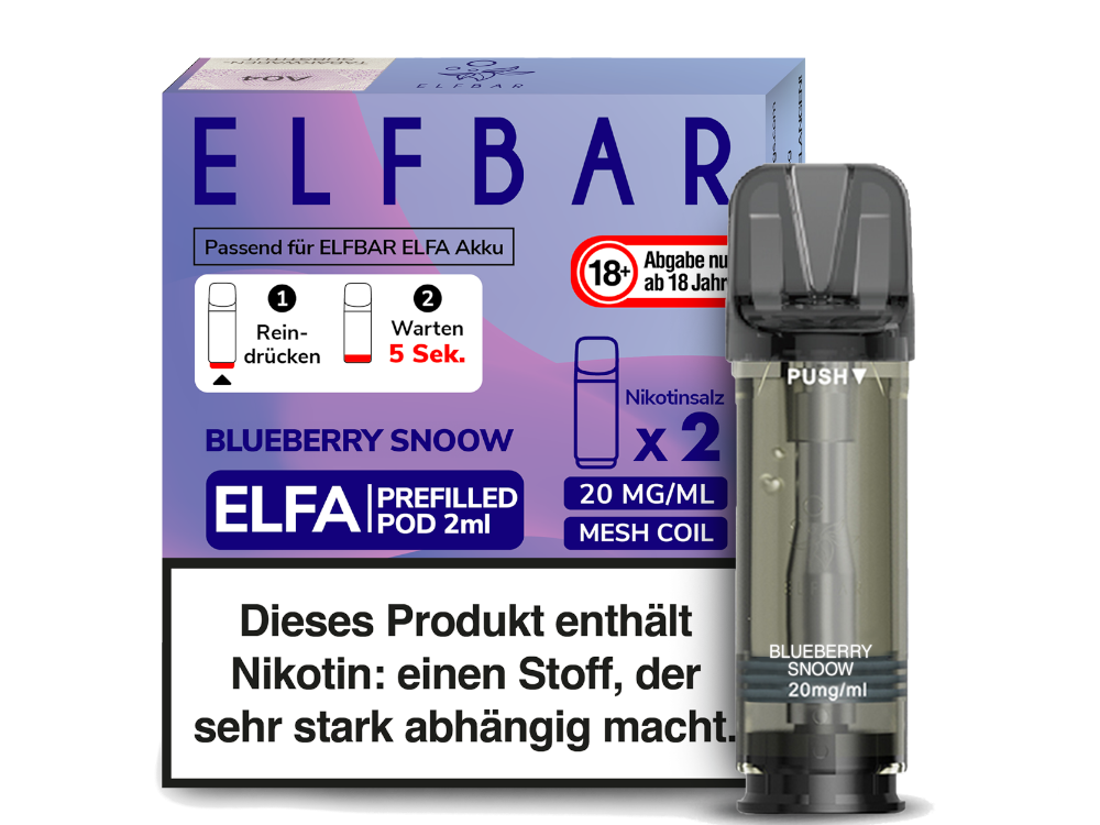 Elf Bar ELFA CP Prefilled Pod Blueberry Snoow 20mg Nikotin 600