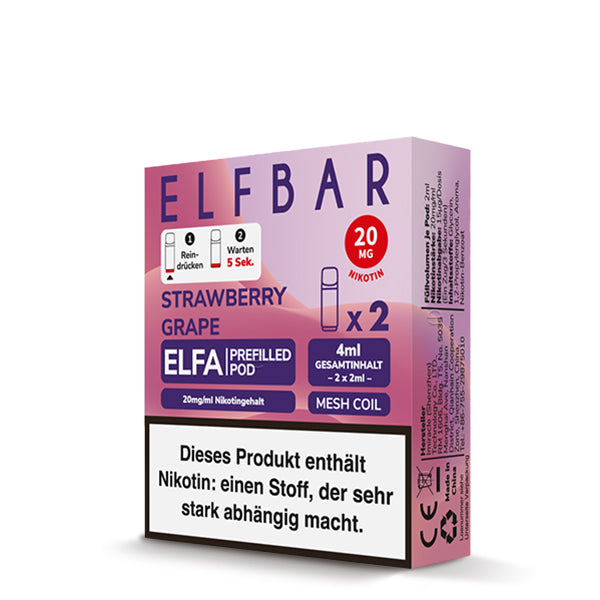 Elf Bar ELFA CP Prefilled Pod Strawberry Grape 20mg Nikotin 600