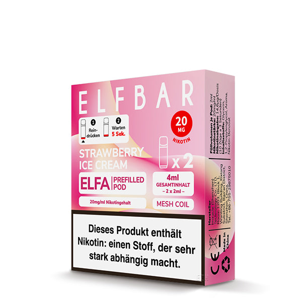 Elf Bar ELFA CP Prefilled Pod Strawberry Ice Cream 20mg Nikotin 600