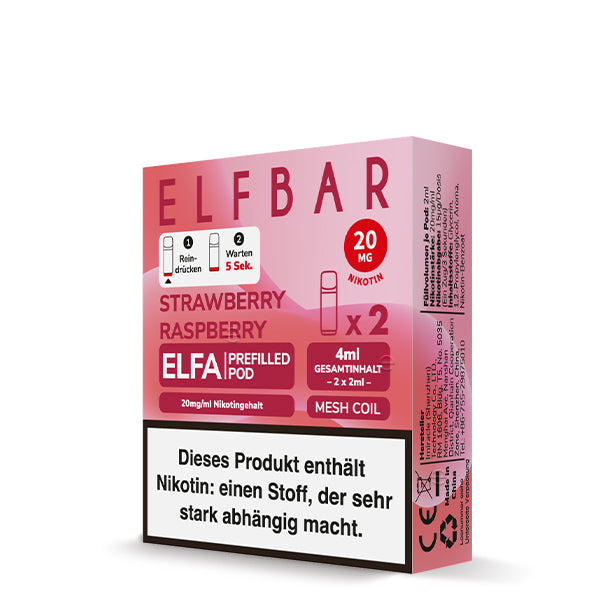 Elf Bar ELFA CP Prefilled Pod Strawberry Raspberry 20mg Nikotin 600