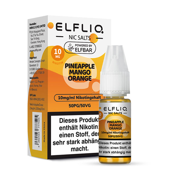 Elfbar ELFLIQ 10mg/ml Nikotinsalz Liquid Pineapple Mango Orange
