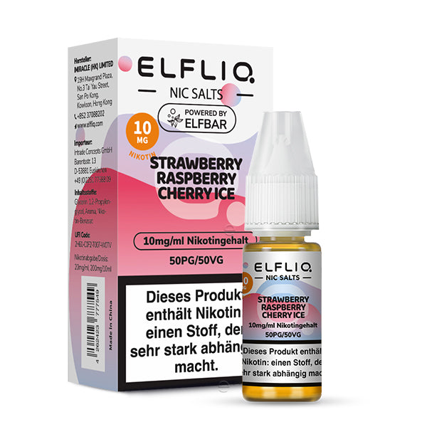 Elfbar ELFLIQ 10mg/ml Nikotinsalz Liquid Strawberry Raspberry Cherry Ice