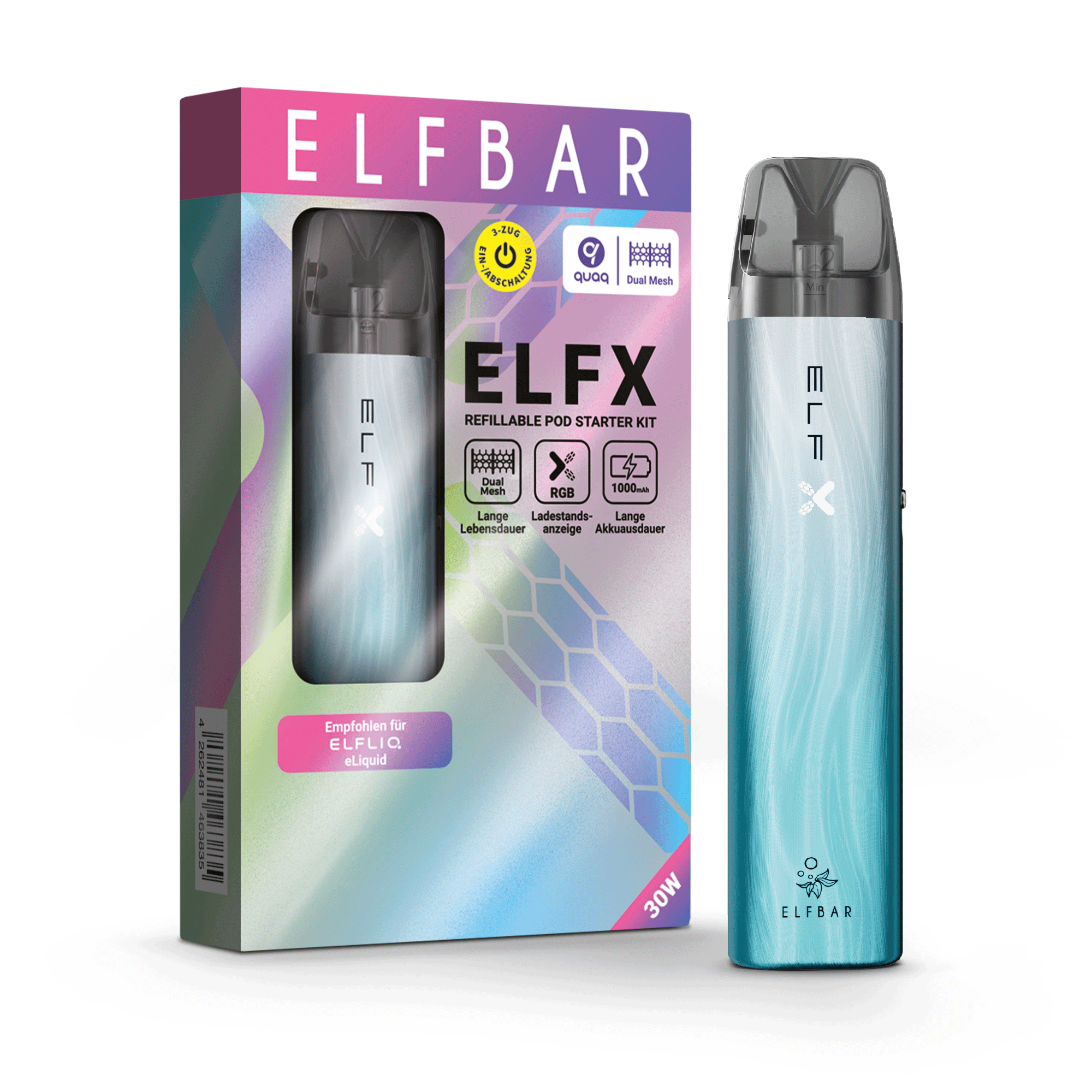 Elfbar ELFX Refillable Kit Silver Blue