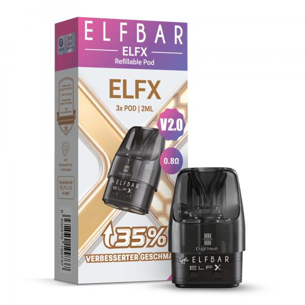 ELFBAR ELFX V2.0 Refillable Pod 3er Pack  (Leer Pod) Ohm: 0.8