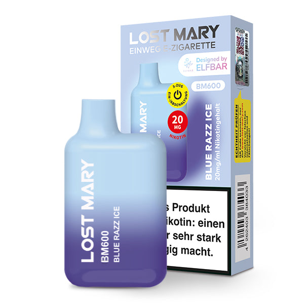 E-Zigarette Elf Bar Lost Mary BM600 CP BLUE RAZZ ICE 20mg Nikotin 600