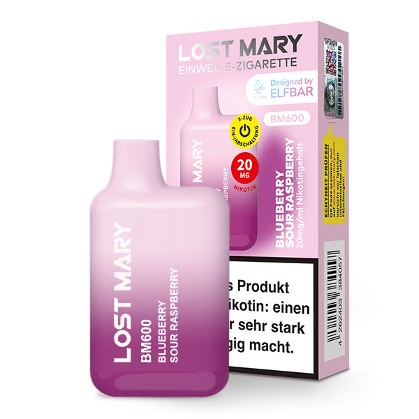E-Zigarette Elf Bar Lost Mary BM600 CP BLUEBERRY SOUR RASPBERRY 20mg Nikotin 600