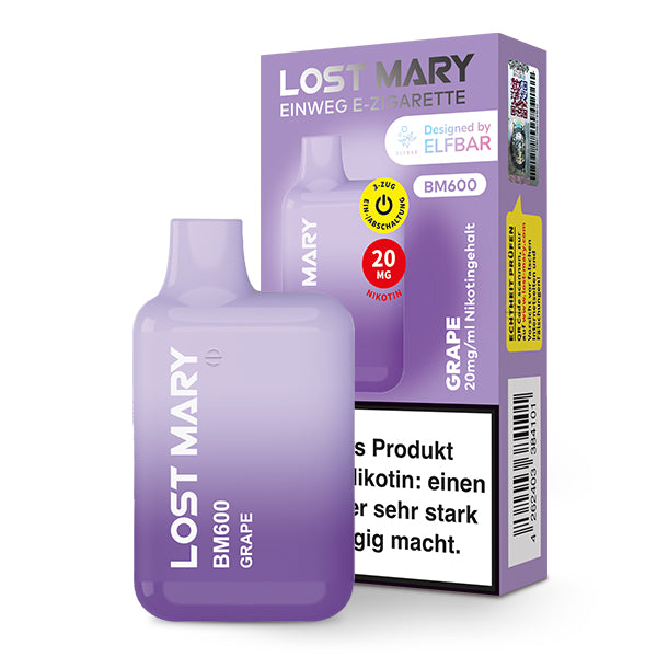 E-Zigarette Elf Bar Lost Mary BM600 CP GRAPE 20mg Nikotin 600