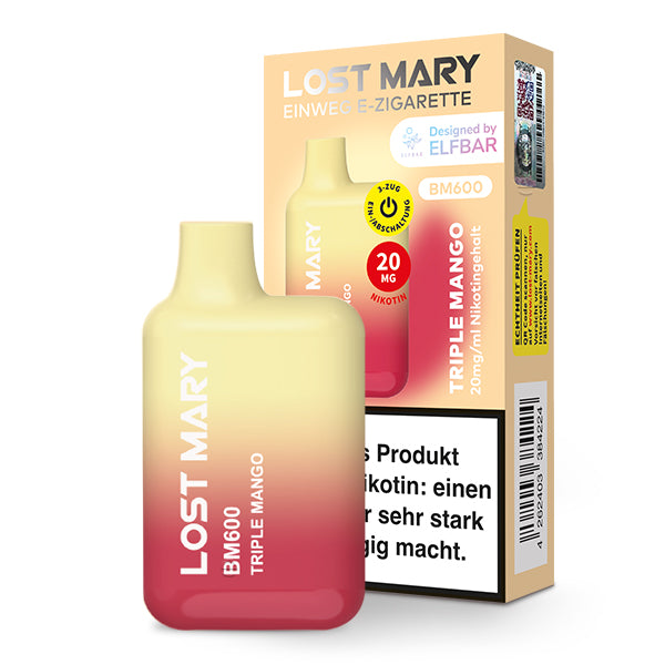 E-Zigarette Elf Bar Lost Mary BM600 CP TRIPLE MANGO 20mg Nikotin 600