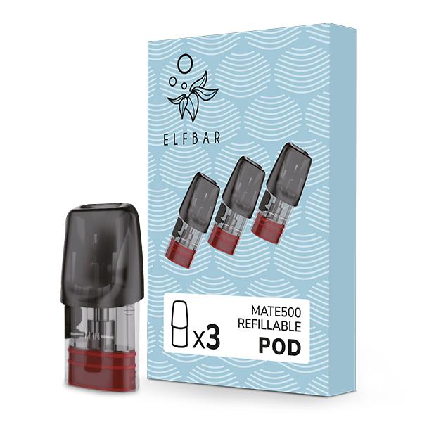 ELFBAR Mate500 Refillable Pod 3er Pack  (Leer Pod) Ohm: 1.2