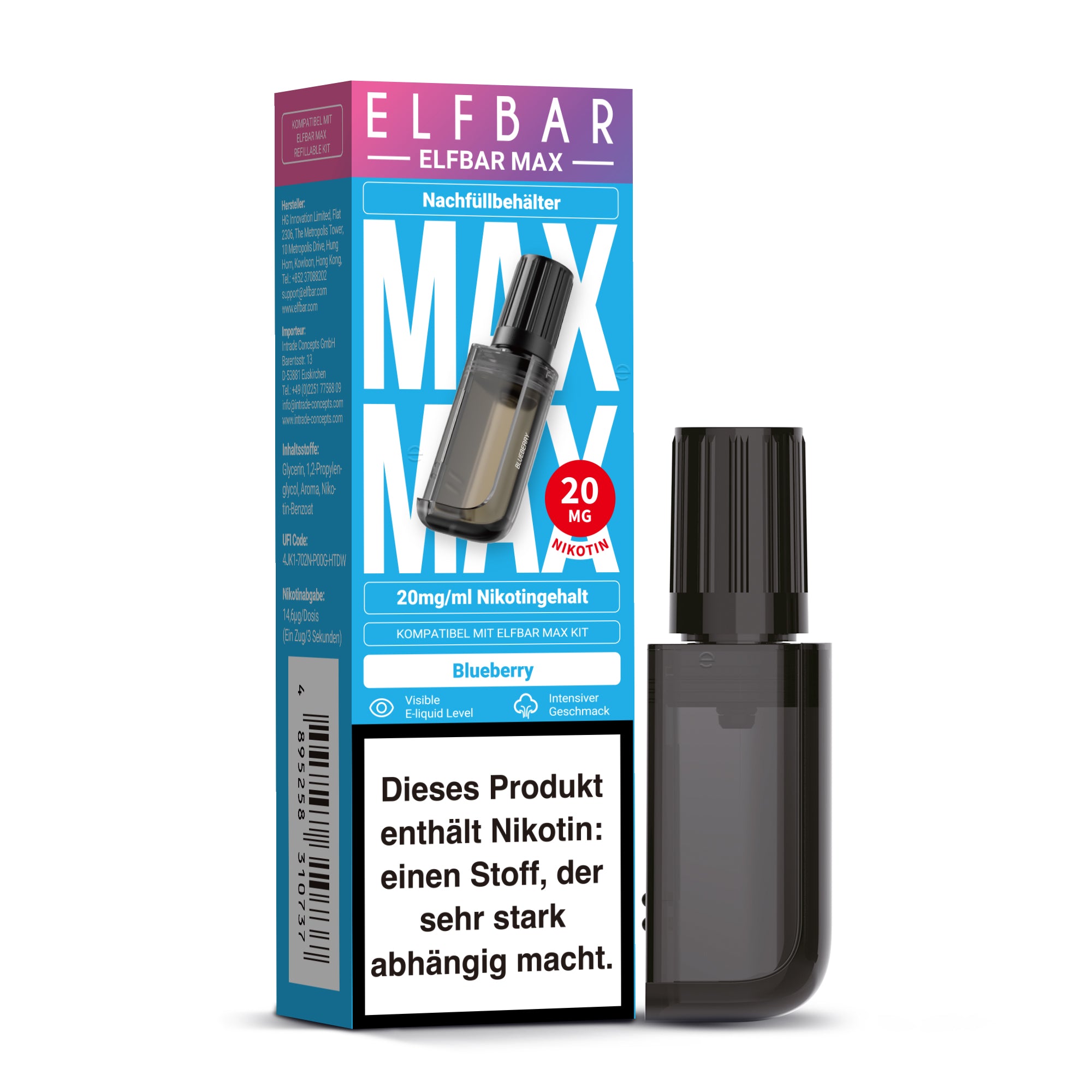 Elfbar Max Refill Container Blueberry 20mg Nikotin 10ml Liquid