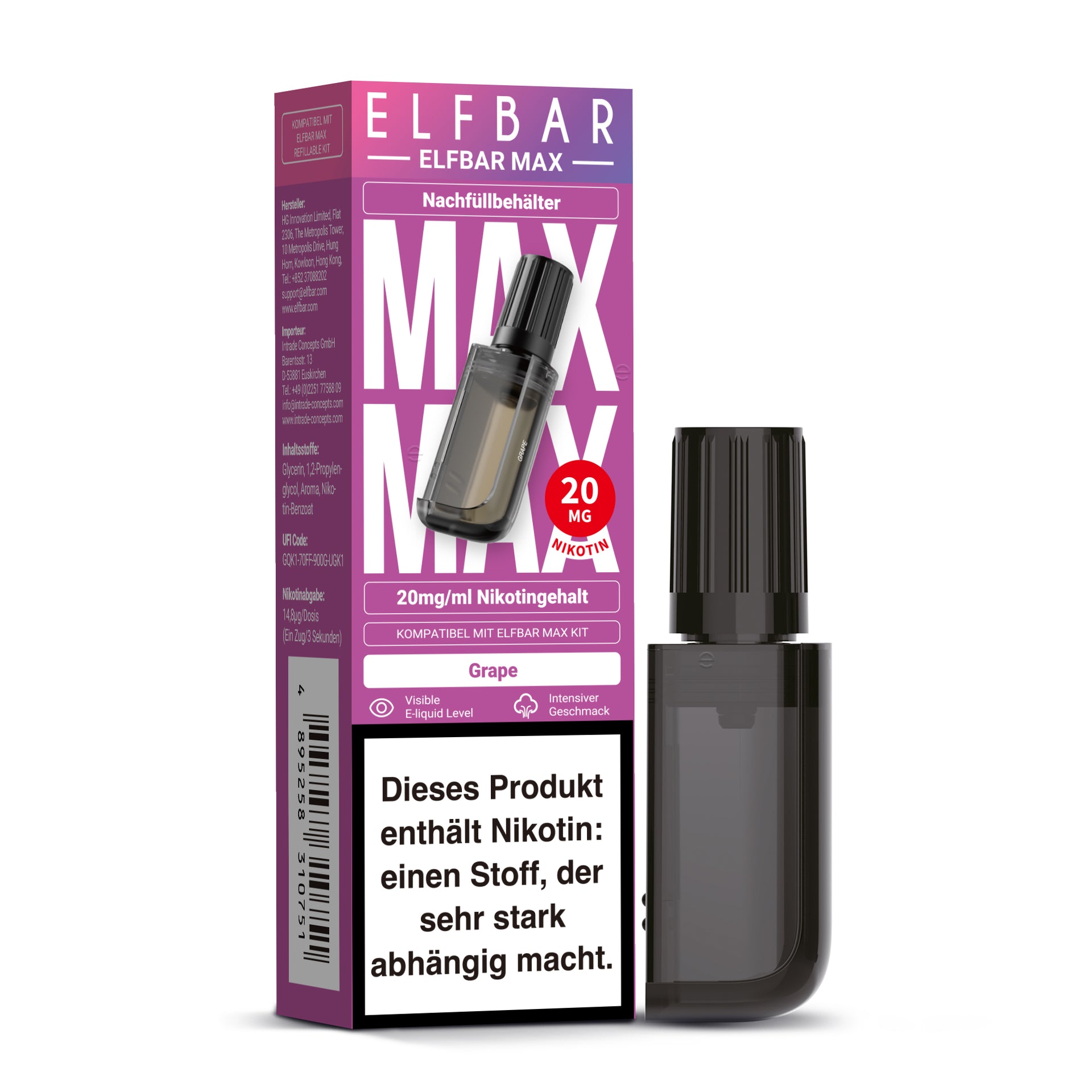 Elfbar Max Refill Container Grape 20mg Nikotin 10ml Liquid