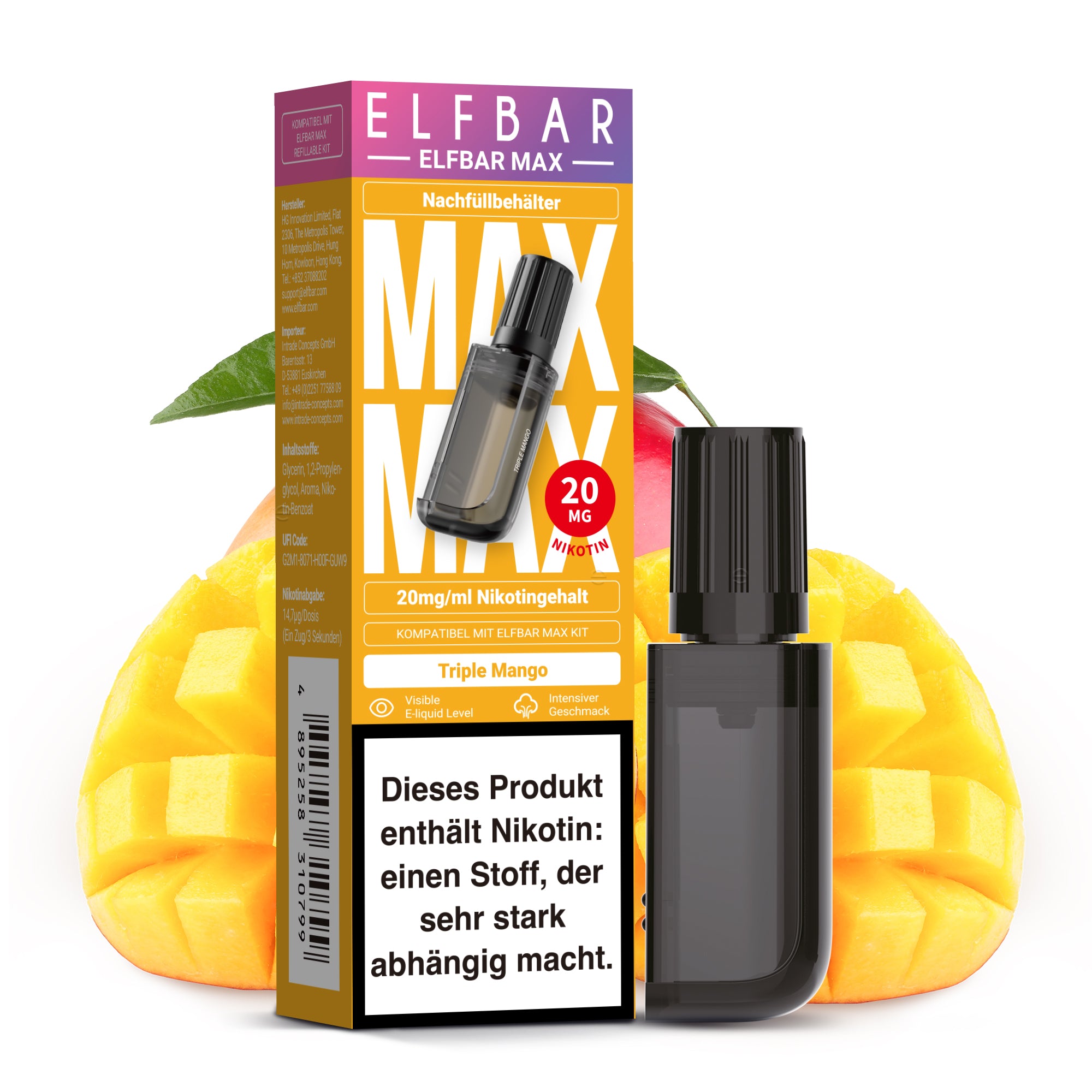 Elfbar Max Refill Container Triple Mango 20mg Nikotin 10ml Liquid